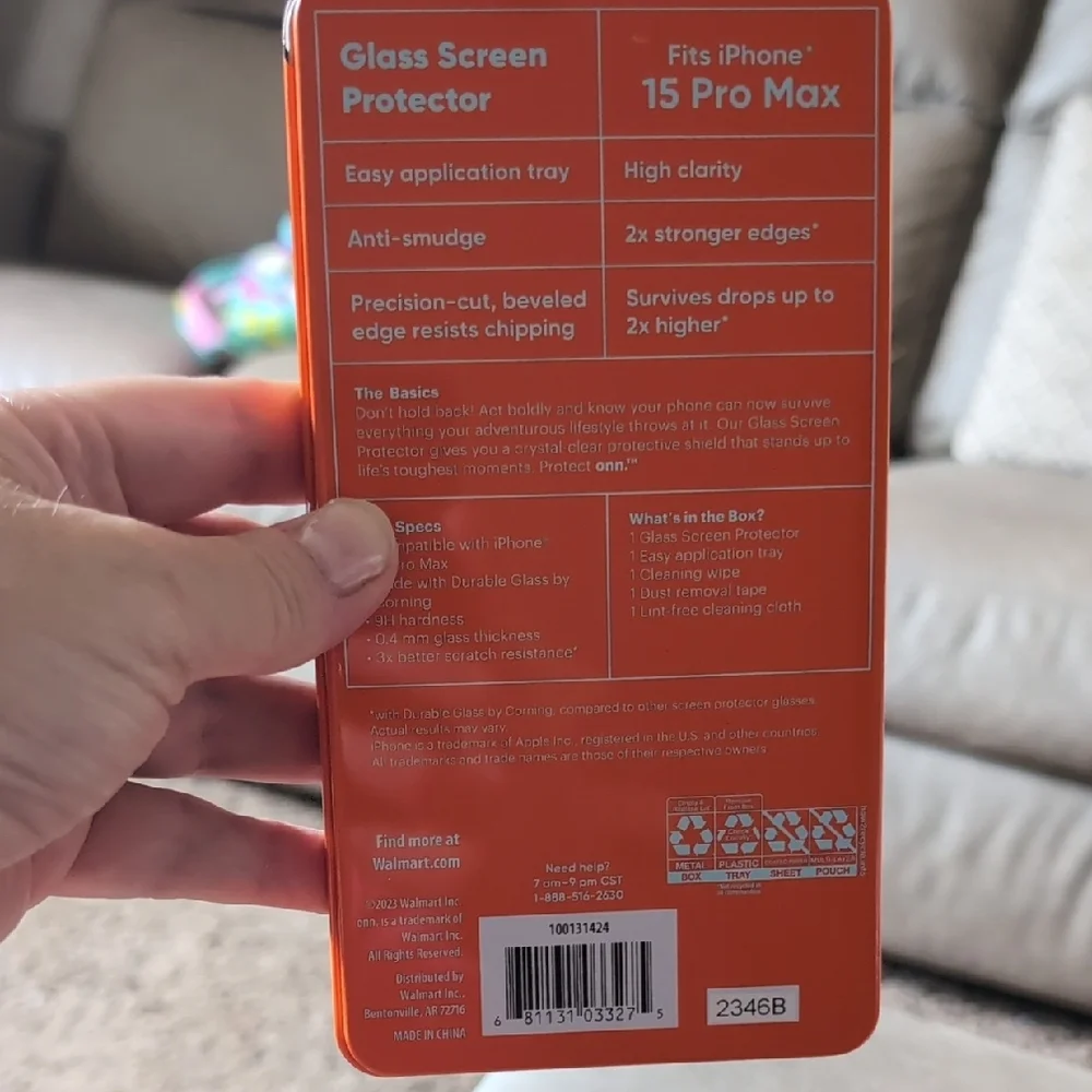 Onn  Screen Protector for iPhone 15 Pro Max